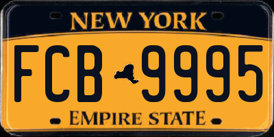 NY license plate FCB9995