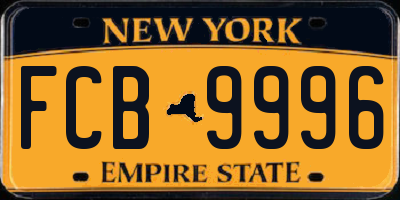 NY license plate FCB9996