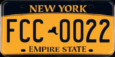 NY license plate FCC0022