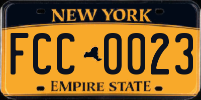NY license plate FCC0023