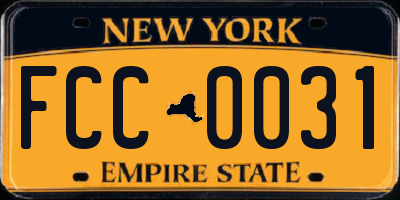 NY license plate FCC0031