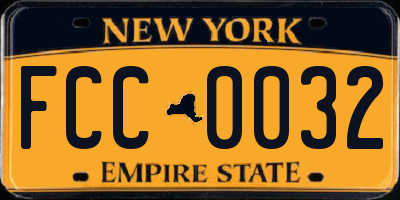 NY license plate FCC0032