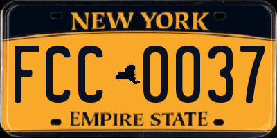 NY license plate FCC0037
