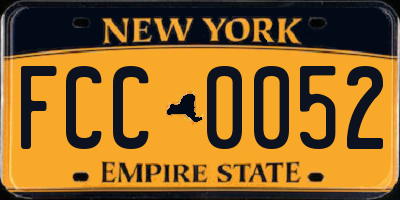 NY license plate FCC0052