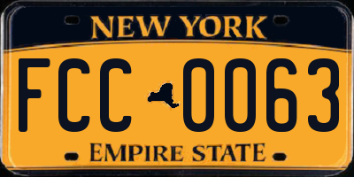 NY license plate FCC0063