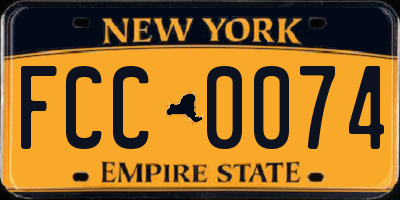 NY license plate FCC0074