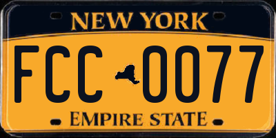NY license plate FCC0077