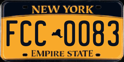 NY license plate FCC0083