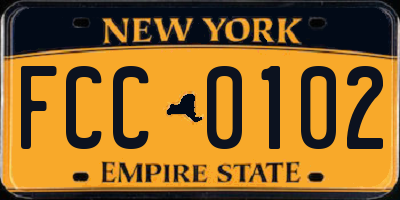 NY license plate FCC0102