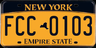 NY license plate FCC0103