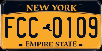 NY license plate FCC0109