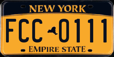 NY license plate FCC0111