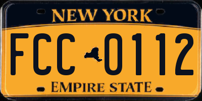 NY license plate FCC0112