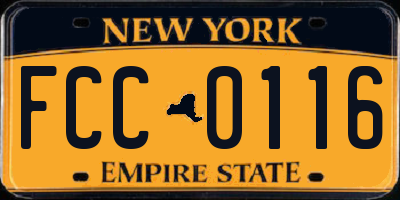 NY license plate FCC0116