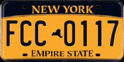NY license plate FCC0117
