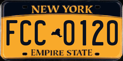 NY license plate FCC0120