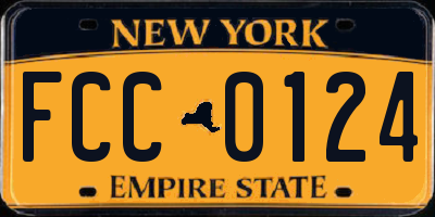NY license plate FCC0124