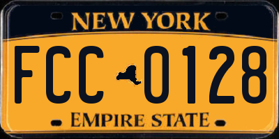 NY license plate FCC0128