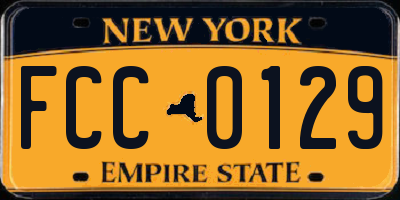 NY license plate FCC0129