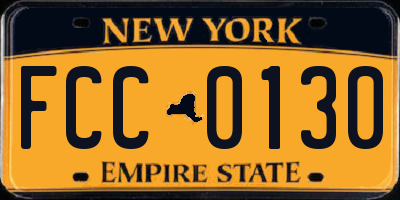 NY license plate FCC0130