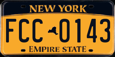NY license plate FCC0143