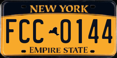 NY license plate FCC0144