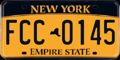 NY license plate FCC0145