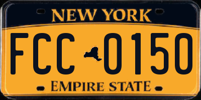 NY license plate FCC0150