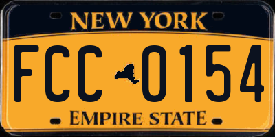 NY license plate FCC0154