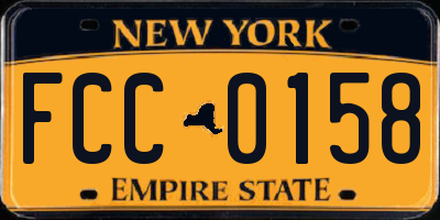NY license plate FCC0158