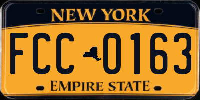 NY license plate FCC0163