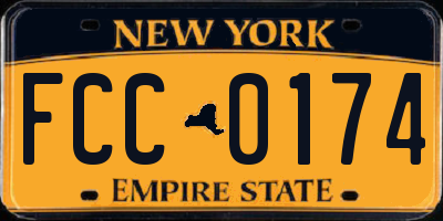 NY license plate FCC0174