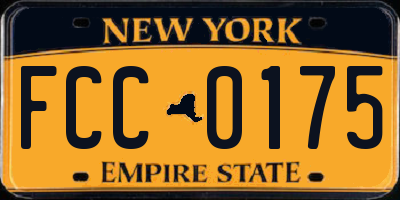 NY license plate FCC0175