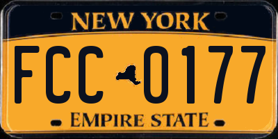 NY license plate FCC0177