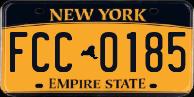 NY license plate FCC0185
