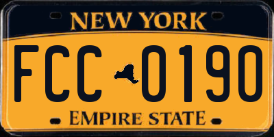 NY license plate FCC0190