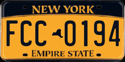 NY license plate FCC0194