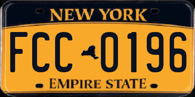 NY license plate FCC0196