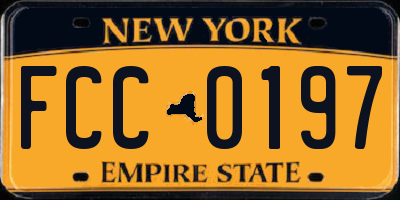 NY license plate FCC0197