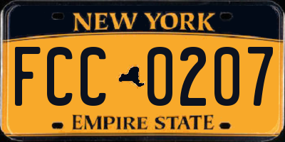NY license plate FCC0207
