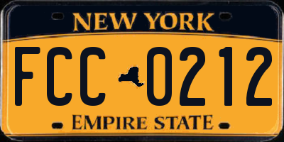 NY license plate FCC0212