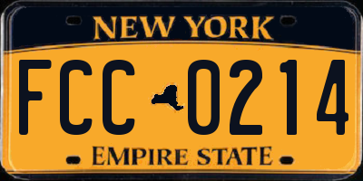 NY license plate FCC0214