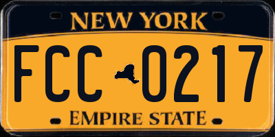 NY license plate FCC0217