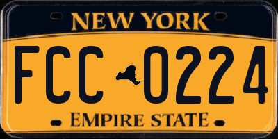 NY license plate FCC0224
