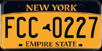 NY license plate FCC0227