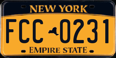 NY license plate FCC0231