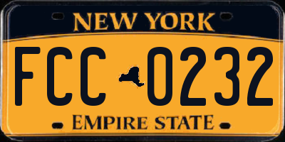 NY license plate FCC0232