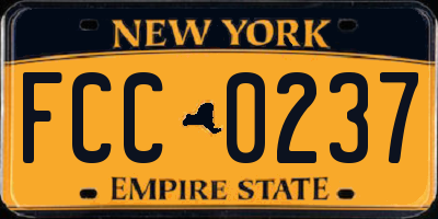 NY license plate FCC0237
