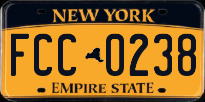 NY license plate FCC0238