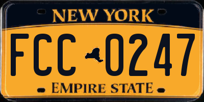 NY license plate FCC0247